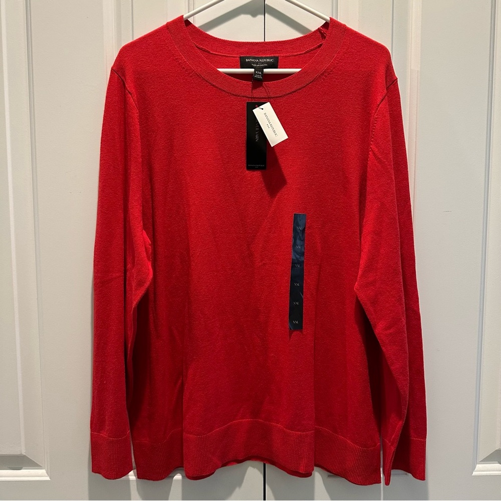 NEW NWT Men’s Banana Republic Red Forever Sweater XXL